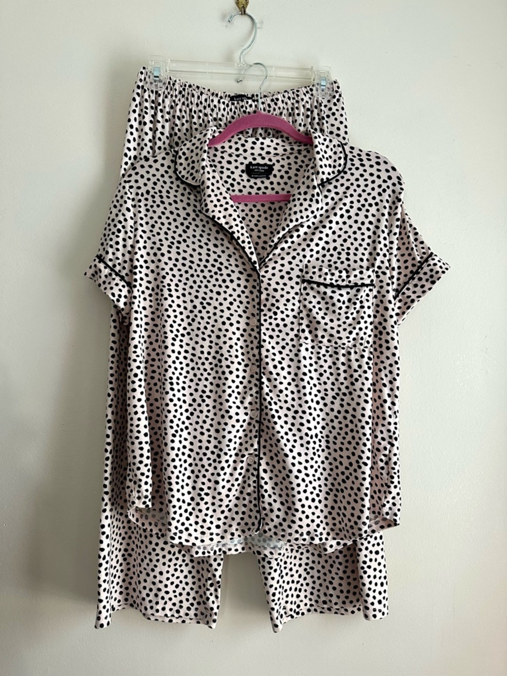Kate Spade • Flamingo‎ Dot Pajama Sleep Set Pink/Black